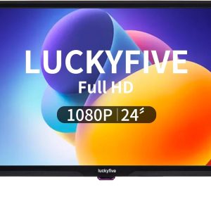 luckyfive CrystalView 24" Android Smart TV | Netflix & Disney+ YouTube Ready | Vibrant FHD Display | Google Play Store | Wi-Fi & Local Channels | HDMI/USB | VESA Mountable