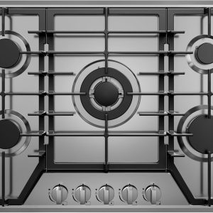 30 inch Gas Cooktop with 5 Sealed Burners, Stainless Steel Drop-in Stove Top, Dishwasher Safe Cast Iron Grates, NG/LPG Convertible, 38K BTU