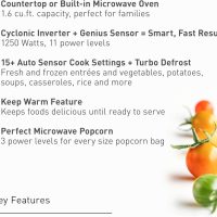 Panasonic NN-SN76LS 1.6 cu.ft Cyclonic Inverter Countertop Microwave Oven 1250Watt Power with Genius Sensor Cooking, 19.44"D x 21.88"W x 11.94"H, Stainless Steel - Image 2
