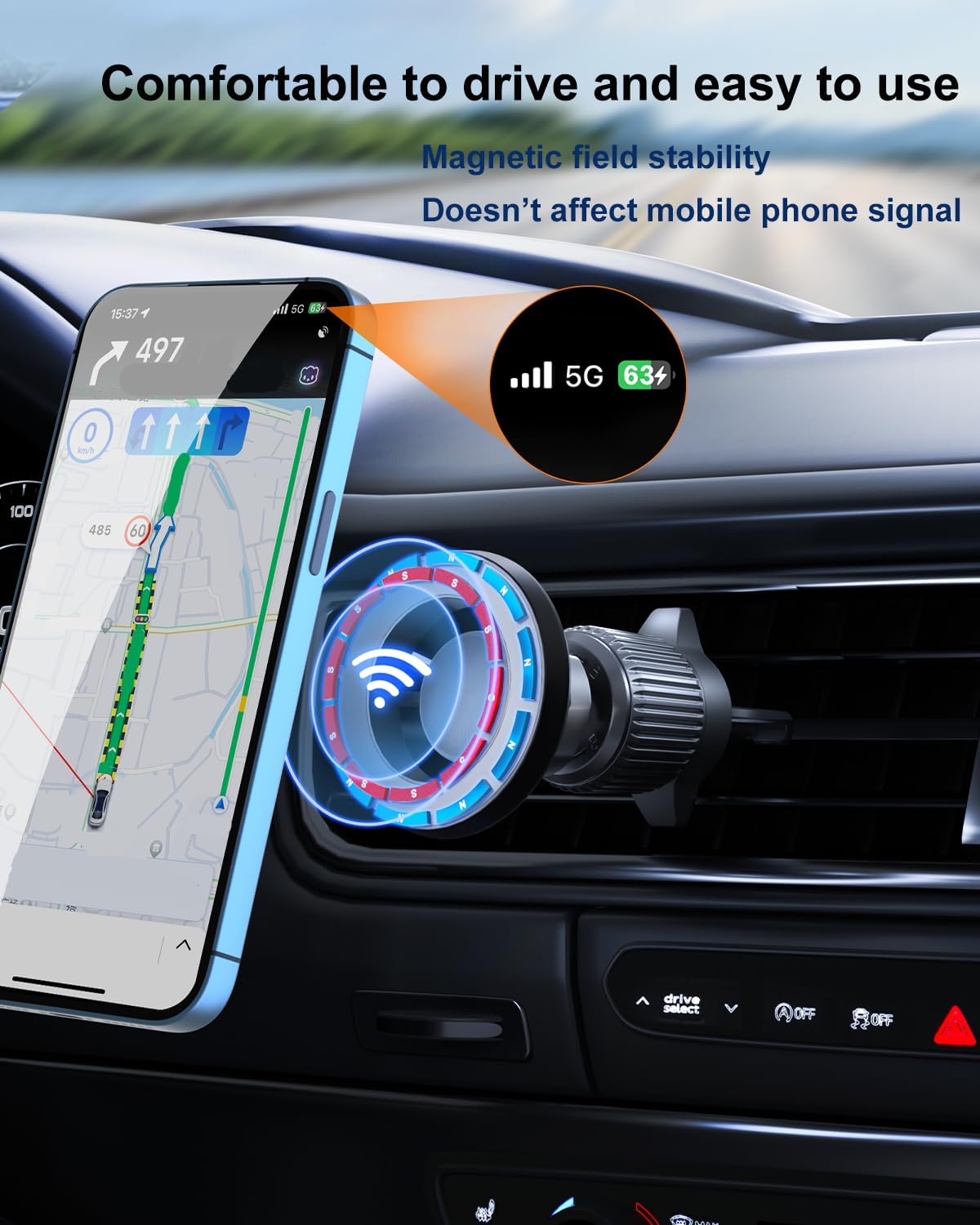 HRV Phone Mount HR-V Mount Magnetic Phone Holder for 2024 HRV Accessories HRV Phone Holder 2024 2023 Compatible for All Cell Phones - Image 6