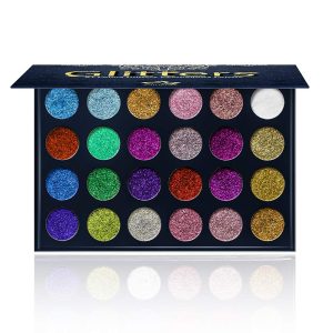 24 Color Pressed Glitter Eyeshadow Palette - Mineral Ultra Shimmer Makeup Palette Eye Shadow Powder Long Lasting Waterproof