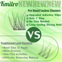 Self Adhesive Eyelashes 10-14mm Natural Self Adhesive Lash Clusters Wispy Press on Lashes No Glue Needed 120Pcs Pre Glued Lashes Clusters Reusable DIY Eyelash Extensions Kit with Tweezers, by Kmilro - Image 5