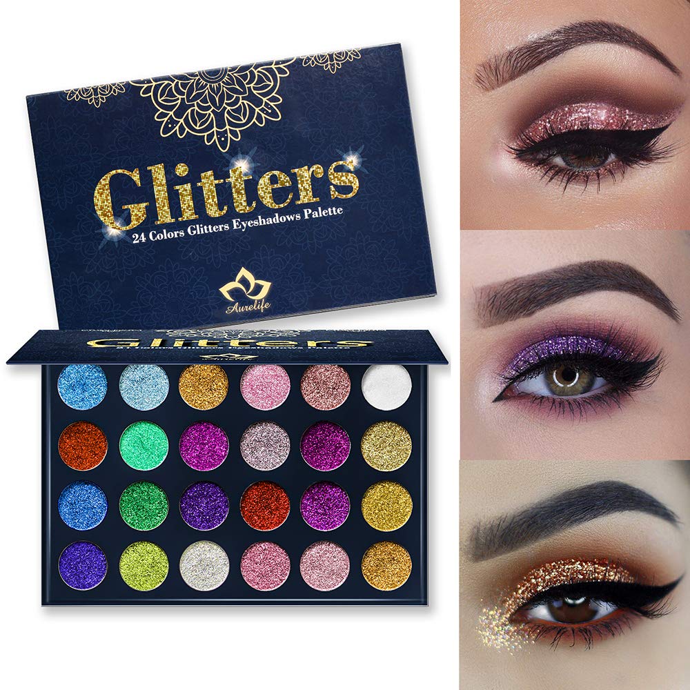24 Color Pressed Glitter Eyeshadow Palette - Mineral Ultra Shimmer Makeup Palette Eye Shadow Powder Long Lasting Waterproof - Image 2