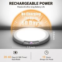Rechargeable Ceiling Light No Wiring - Battery Operated Led Lights for Bedroom with Remote, Wireless Closet Lights Motion Sensor Night Light Indoor, Living Room Bathroom Home & Kitchen Decor Lighting - Image 5