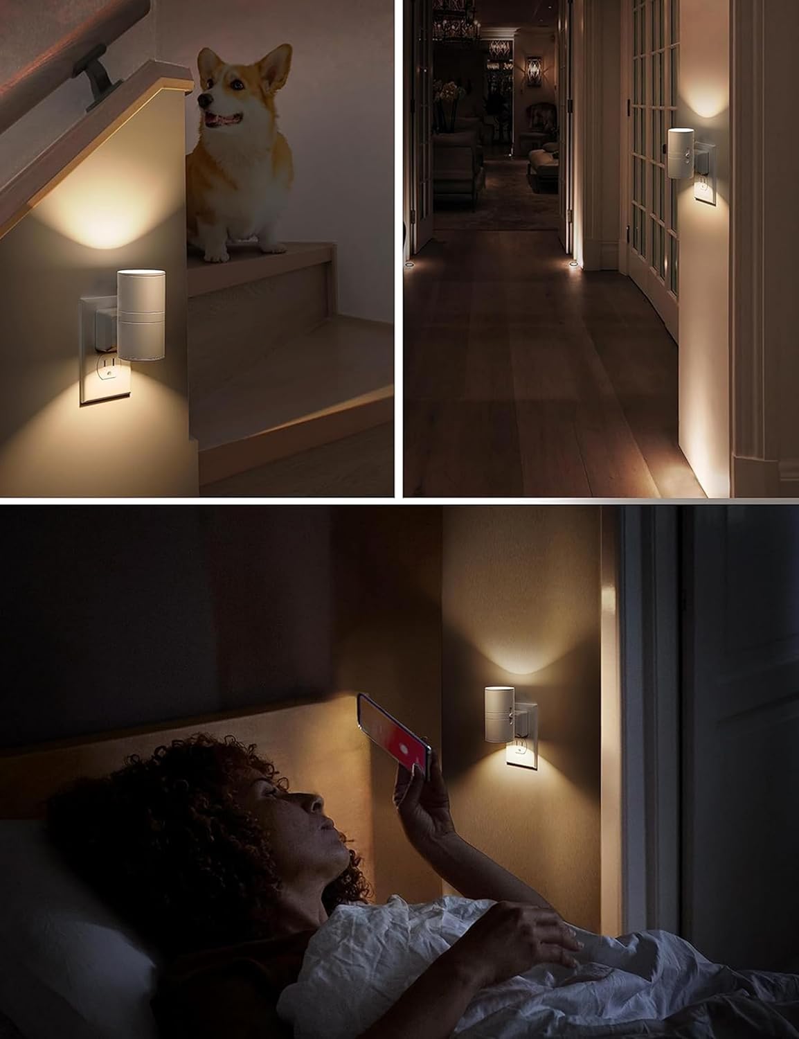 L LOHAS LED Night Light Plug in, Night Lights Plug into Wall, Light Sensor, 0-100LM, Soft White 3000K, Dimmable Night Light, Modern Nightlight for Hallway Bedroom Stairway, 2 Pack - Image 5