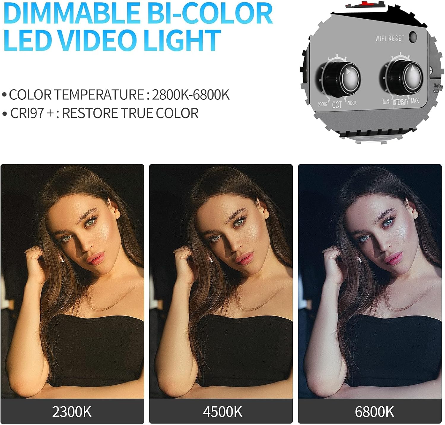 GVM 2 Pack LED Video Lighting Kits with APP Control, Bi-Color Variable 2300K~6800K with Digital Display Brightness of 10~100% for Video Photography, CRI97+ TLCI97 Led Video Light Panel +Barndoor - Image 4
