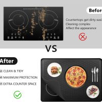 Silicone Stove Top Cover Mat, 28"x20" Silicone Electric Stove Top Protector, Heat Resistant Glass Cooktop Cover, Range Covers for Electric Stove, XL Dish Drying Mat for Kitchen (Black) - Image 3