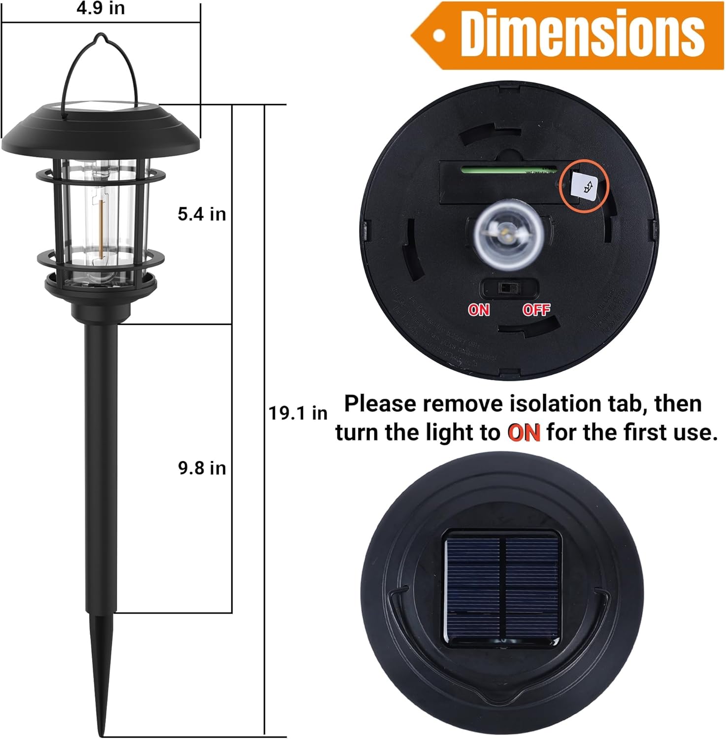 Dynaming 6 Pack Dual Use Solar Path Lights Outdoor, Hanging Lantern Solar Garden Lights with Edison Bulb, Landscape Lighting, Waterproof & Auto On/Off for Patio Pathway Walkway Driveway, Warm White - Image 2