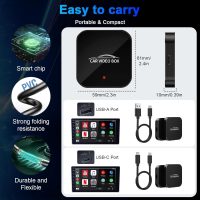 Wireless Carplay Adapter with Netflix YouTube, 2025 Car Play Video Box & Android Auto Dongle Plug & Play,Convert Wried to Wireless CarPlay for Cars from 2016 and iOS 10+ & TF Card (Black) - Image 5
