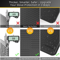 28x20 Inch Stove Top Cover for Electric & Glass Top Stoves, Heat-Resistant Thick Silicone Stove Mat, Multi-Use Dish Drying Countertop Protector (Black) - Image 3