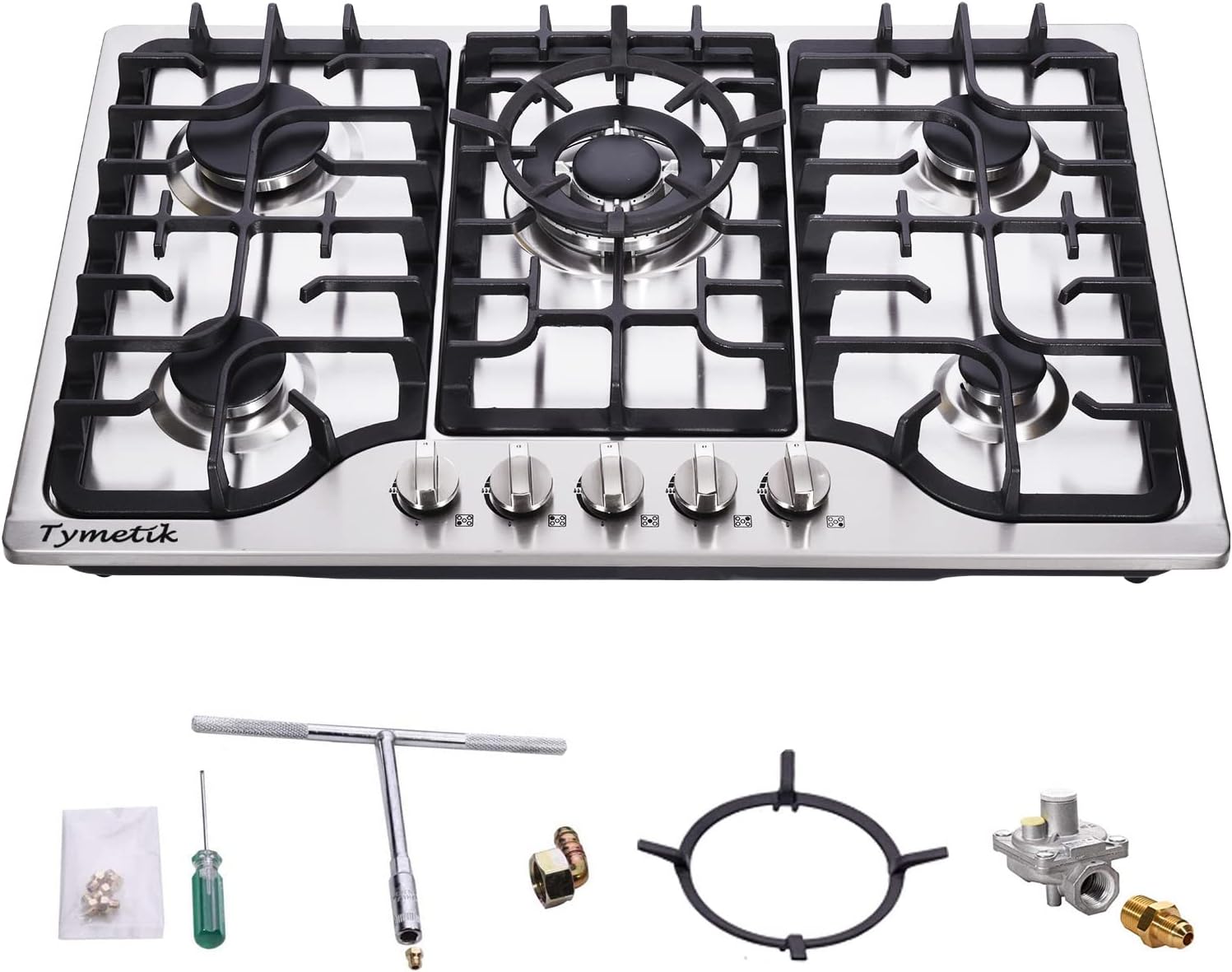 30 Inch Gas Cooktop, 5 High Efficiency Burners Gas Stovetop Built-in Stainless Steel Gas Stove Propane/Natural Gas Convertible Gas Hob - Image 7