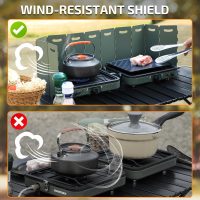 Swonder Portable 2-Burner Camping Stove with Windscreen - 17,500 BTU Propane Stove, Foldable Design, Adjustable Flame Control, Stainless Steel Construction, Includes Waterproof Carry Bag - Image 6