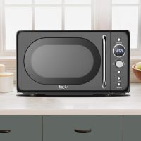 Total Chef Retro Microwave Oven | 20L / 0.7 Cu Ft | Quick Start & Defrost By Weight/Time | 8 Pre-set Cooking Modes For Coffee, Rice, Pasta, Potato, Reheat, Fish, Pizza, Popcorn | 700W | Black - Image 2