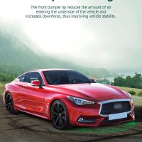 SCITOO Front Lip Spoiler Fits for 2017-2020 for Infiniti Q60 Coupe Glossy Carbon Look V Style Front Bumper Lip - Image 6