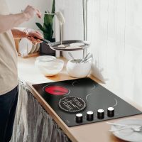 Tucocoo 4 Pieces Family Round Stove Burner Covers Set,2 Pieces 8 Inches and 2 Pieces 10 Inches,Black Gas Stove Burner Covers,Electric Stove Burner Covers,Home Sweet Home Metal Stove Burner Cover Kits - Image 6