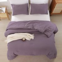 ROSGONIA Dusty Purple Comforter Set Queen, 3pcs (1 Boho Comforter & 2 Pillowcases) All Season Bedding Lightweight Bedspread Blanket Quilt Bed - Image 7