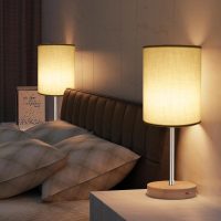 Tall Lamp Shades Set of 2, Drum Lampshade for Table Lamps Floor Lamp, 10" Top X 10" Bottom X 13" High White Large Line Fabric Lamp Shades, Easy Assembly Replacement Lampshades - Image 6