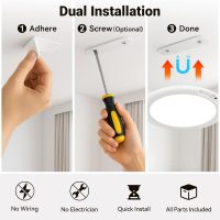 Rechargeable Ceiling Light No Wiring - Battery Operated Led Lights for Bedroom with Remote, Wireless Closet Lights Motion Sensor Night Light Indoor, Living Room Bathroom Home & Kitchen Decor Lighting - Image 8