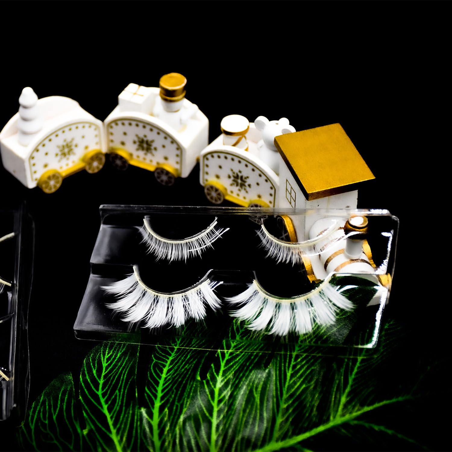 Halloween White False Lashes Upper & Bottom Extension Tools Japanese Anime Cosplay Natural Makeup Looking Masquerade Party Eye Lashes (01A) - Image 4