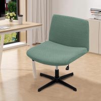 MINGPINHUIUS Armless Adjustable Chair Cover: Modern Without Arms Vanity Chair Cover Criss Cross Slipper Chair Furniture Protector Covers for Home Office (Pine Green,Regular Style) - Image 5