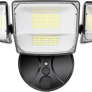 Onforu 90W Flood Lights Outdoor, 10000LM Brightness LED Flood Light with 4 Heads, Switch Controlled Floodlight, IP66 Waterproof 6500K Exterior Security Lights for Outside Yard Garage Patio