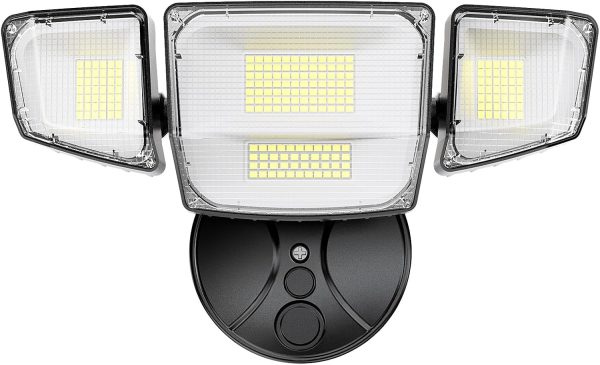 Onforu 90W Flood Lights Outdoor, 10000LM Brightness LED Flood Light with 4 Heads, Switch Controlled Floodlight, IP66 Waterproof 6500K Exterior Security Lights for Outside Yard Garage Patio
