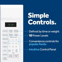 GE GCST14S1WWW Microwave Oven,1,100-watt 7 Auto Cooking Settings, Child-Lock Technology, Kitchen Essentials for The Countertop, Dorm Room or Apartment, 1.4 Cu. Ft, White - Image 4