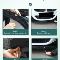 SCITOO Front Lip Spoiler Fits for 2017-2020 for Infiniti Q60 Coupe Glossy Carbon Look V Style Front Bumper Lip - Image 7