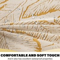 Armless Office Chair Cover Waterproof Criss Cross Chair Slipcover Jacquard Mid Back Accent Chair Cover Vanity Slipper Swivel Chair Protector for Living Room Yellow - Image 6