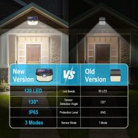 Aootek Solar Lights 4 Packs, Motion Sensor Light IP65 Waterproof with 3 Lighting Modes,Solar Lights Outdoor Waterproof for Garden Patio Garage Yard Deck - Image 6