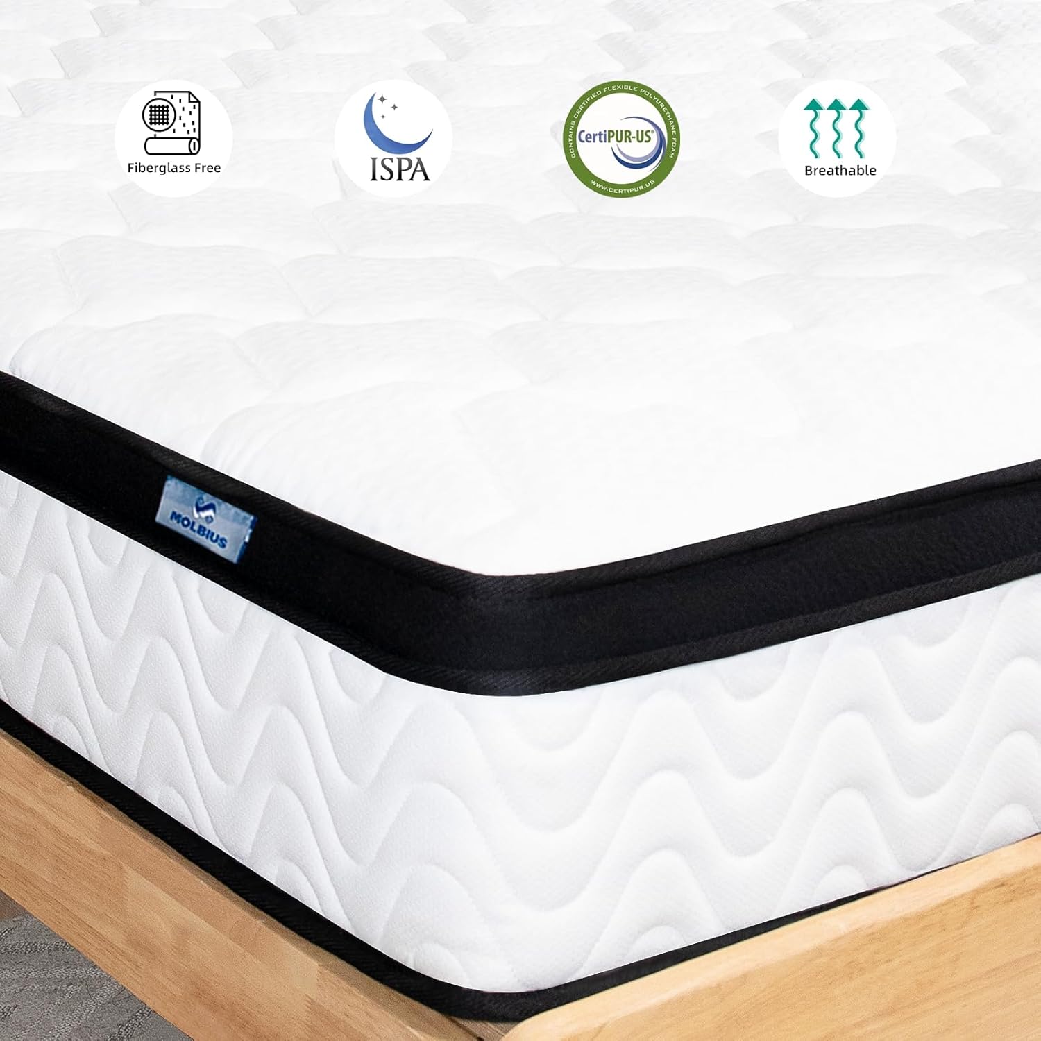 Full Size Mattress 10 Inch | Full Mattresses in a Box Hybrid | Medium Firm Feel Memory Foam and Individual Pocket Springs | Fiberglass Free Bed Matress | Breathable | CertiPUR-US | Upgrade - Image 5