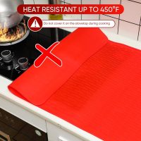 Stove Top Cover Silicone Electric Stove Cover 28 x 20 Inches Heat Resistant Cooktop Protector Stove Mat Protector Oven Cover for Kitchen Flat RV Range Stovetop Protector(Red) - Image 7