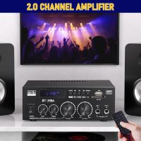 BT-398A Stereo Audio Amplifier, MAX 450W 2 Channel Wireless Bluetooth 5.0 Power Amplifier System,w/USB, SD, RCA, MIC, Optical, Coaxial in, Stereo Amplifiers System for Home Theater Speakers - Image 4