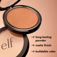 e.l.f. Primer-infused Bronzer, Long-Wear, Matte, Bold, Lightweight, Blends Easily, Contours Cheeks, Forever Sun Kissed, All-Day Wear, 0.35 Oz - Image 4
