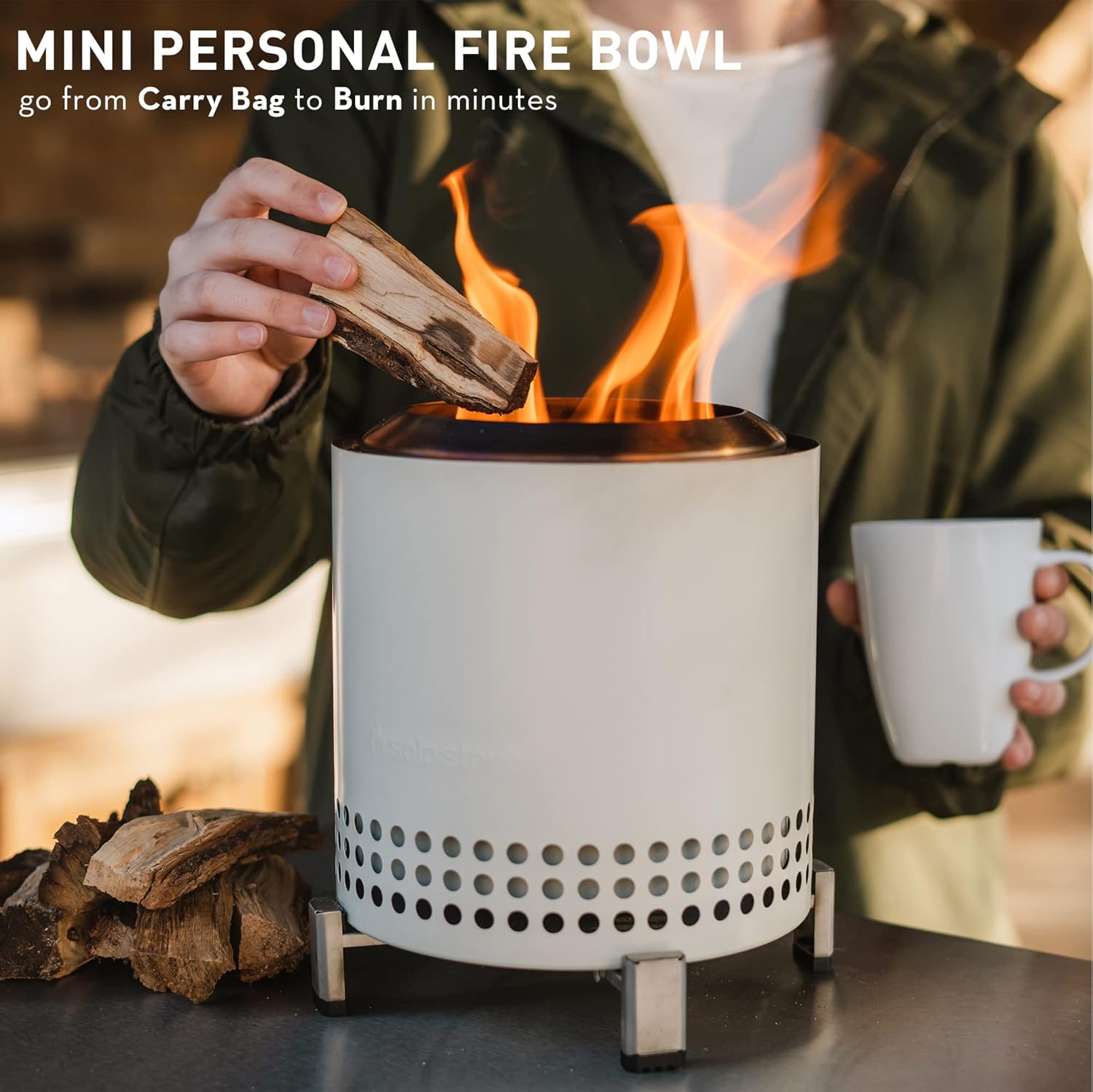 Solo Stove Mesa XL, 7 Inch Tabletop Fire Pit with Stand - Smokeless, Stainless Steel Fire Pit for Camping, Outdoor & Patio- Wood Burning or Pellet Fueled Portable Bonfire, 2.3lbs, Water - Image 8