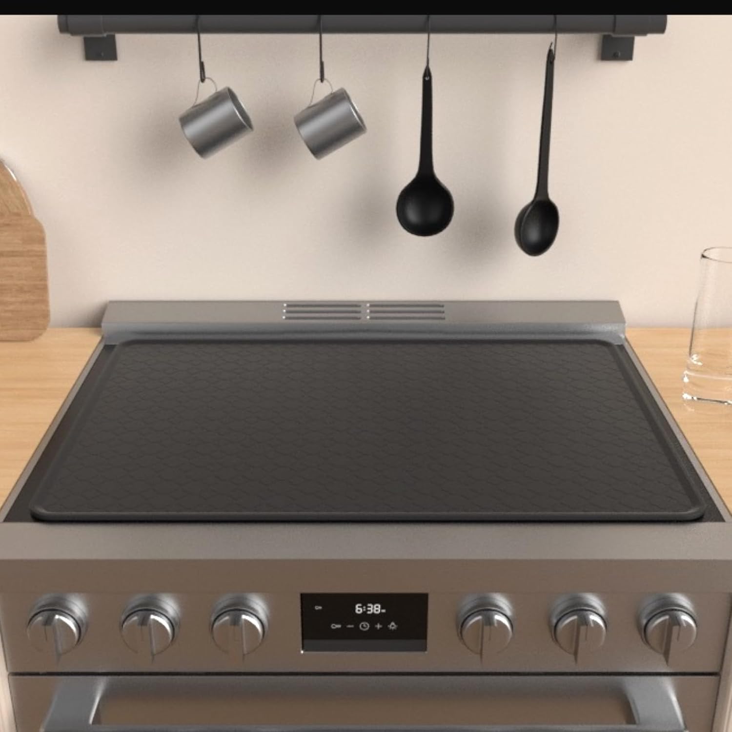 Electric Stove Top Protector Cover - Upgraded Silicone 28"x20" Stovetop Cooktop Oven Burner Mat for Glass RV Induction Countertop Protector - Black - Image 7