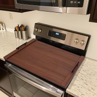 Noodle Board Stove Cover - Wood Stove Top Covers for Electric Stove & Gas Stove (Walnut) - Image 3