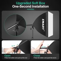 EMART Softbox Photography Lighting Kit, 16"x16" Pull Soft Box, 50W 3000K-6000K LED Bulb with Remote/APP Control, Professional Photoshoot Equipment for Studio Lights, Portrait, Video Recording(2 Pack) - Image 2