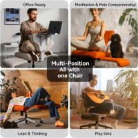 Newtral Freedom-X Criss Cross Chair with Wheels & Amrests- Cross Legged Office Chair with Laptop Tray, Multi-Position Recliner Chair, Adjustable Ergonomic Chair, Relax, Work from Home - Image 3
