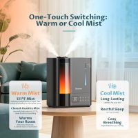 BREEZOME 8L Humidifiers for Bedroom, Smart Warm & Cool Mist for Large Room Home, Top Fill Ultrasonic Humidifier, Humidity Sensor, Essential Oil, 65H Runtime, Quiet for Baby, Plants, Fast Relief - Image 2