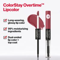 Revlon Liquid Lipstick with Clear Lip Gloss, ColorStay Overtime Lipcolor, Dual Ended with Vitamin E, 350 Bare Maximum, 0.07 Fl Oz - Image 4