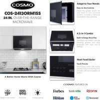 COSMO COS-2413ORM1SS 24 in. Stellar Collection 1.34 cu. ft. Over the Range Microwave in Stainless Steel with Vent Fan - Image 3