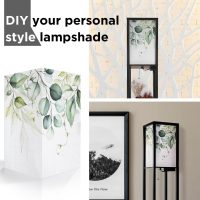 OUTON White Linen Texture Lamp Shade 14.25 x 8.5 x 8.5 inch for Shelf Floor Lamp - Image 6