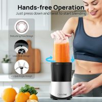 Consciot CB08 11-Piece Blender for Kitchen and Personal Size, Blend Shakes and Smoothies, Frozen Drinks, Baby Food, Spreads & More, 3 Portable To-Go Cups & 2 Spout Lids & 1 Solid Lid, 900 Peak Watts - Image 3