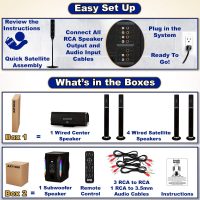 Acoustic Audio AAT1002 Bluetooth Tower 5.1 Home Theater Speaker System with 8" Powered Subwoofer - Image 5