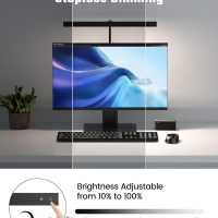 SUPERDANNY LED Desk Lamp for Office Home, Eye-Caring Desk Light with Adjustable Gooseneck, 12W Touch Control Dimmable Brightness, Architect Clamp Lamp with USB Adapter for Reading Study Workbench - Image 5