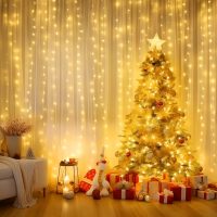 Minetom Curtain Lights, 300 LED Dimmable Fairy Lights with Remote and Timer, 8 Modes, USB Powered String Lights for Room Wall Party Xmas Indoor Decor, Warm White - Image 2