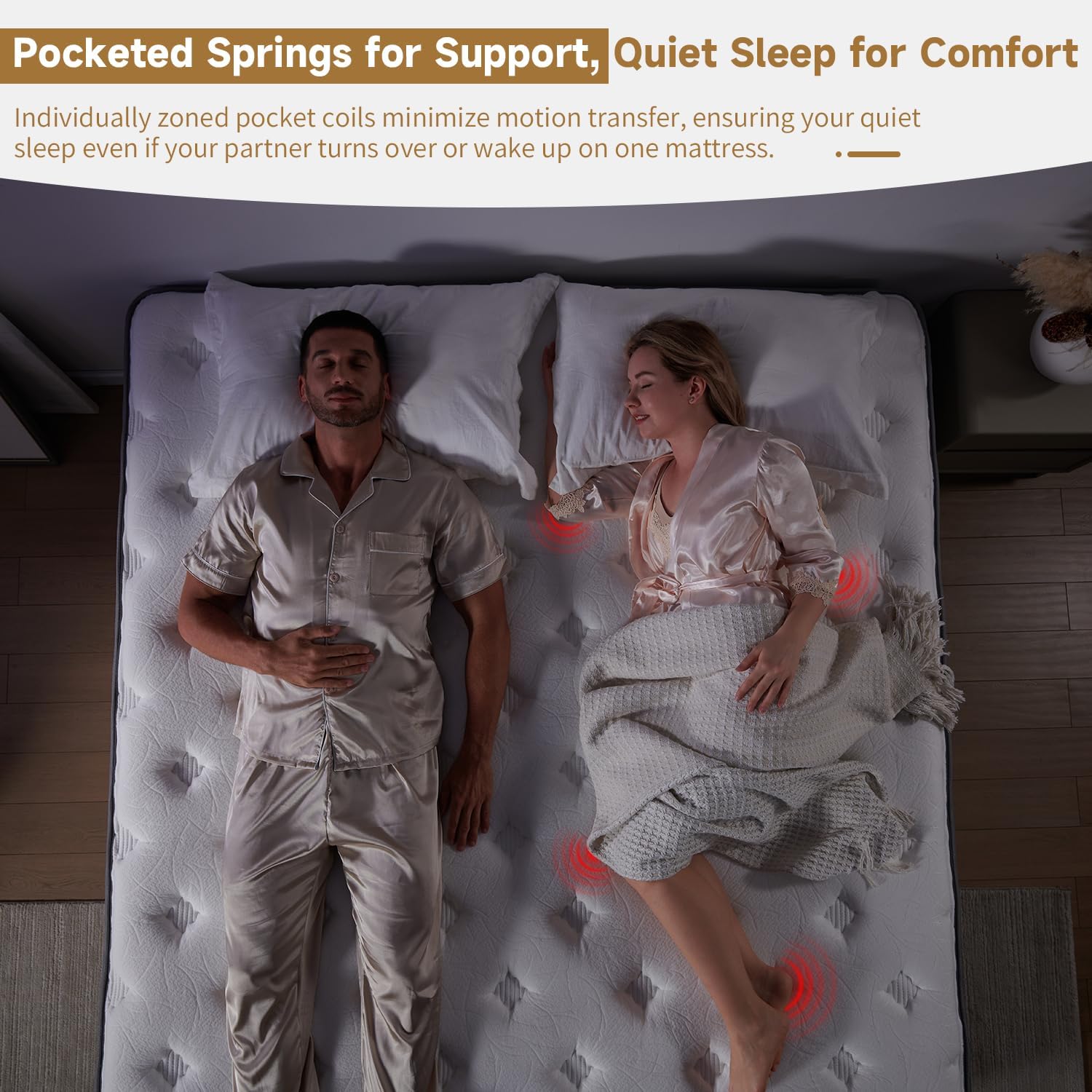 10 Inch Queen Size Hybrid Mattress with Gel Memory Foam and Individual Pocketed Coils for Motion Isolation & Edge Support, Medium Firmness for Pressure Relief, CertiPUR-US Certified,in a Box - Image 7