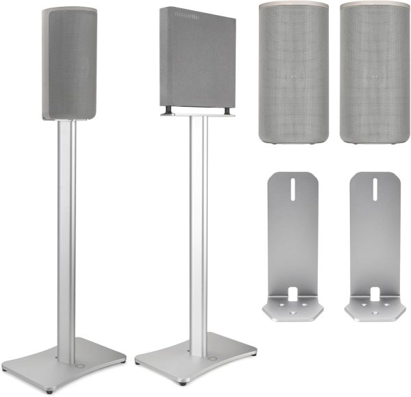 Speaker Stand Pair for Sony BRAVIA Home Theater Surround Sound System HT-A9M2/HT-A9/SA-RS5, Aluminum Alloy Floor Stand Bracket for Sony HT-A9M2/HT-A9/SA-RS5 Speaker