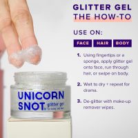 UNICORN SNOT Holographic Face Glitter & Body Glitter Gel: Glitter Makeup, Hair Glitter, Festival Rave and Anime Cosplay, Halloween Costume Makeup - Vegan & Cruelty Free, 1.7 oz Silver Glitter (Disco) - Image 5